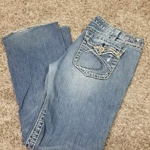 Silvers Pioneer distressed bootcut med wash 33/31